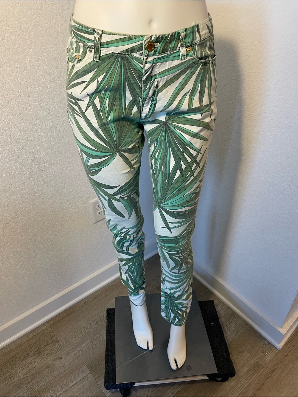 Michael Kors Palm Leaf printed skinny jeans